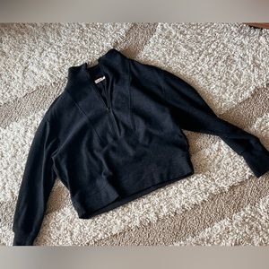 FAHERTY Dark charcoal fleece, quarter zip - size XS